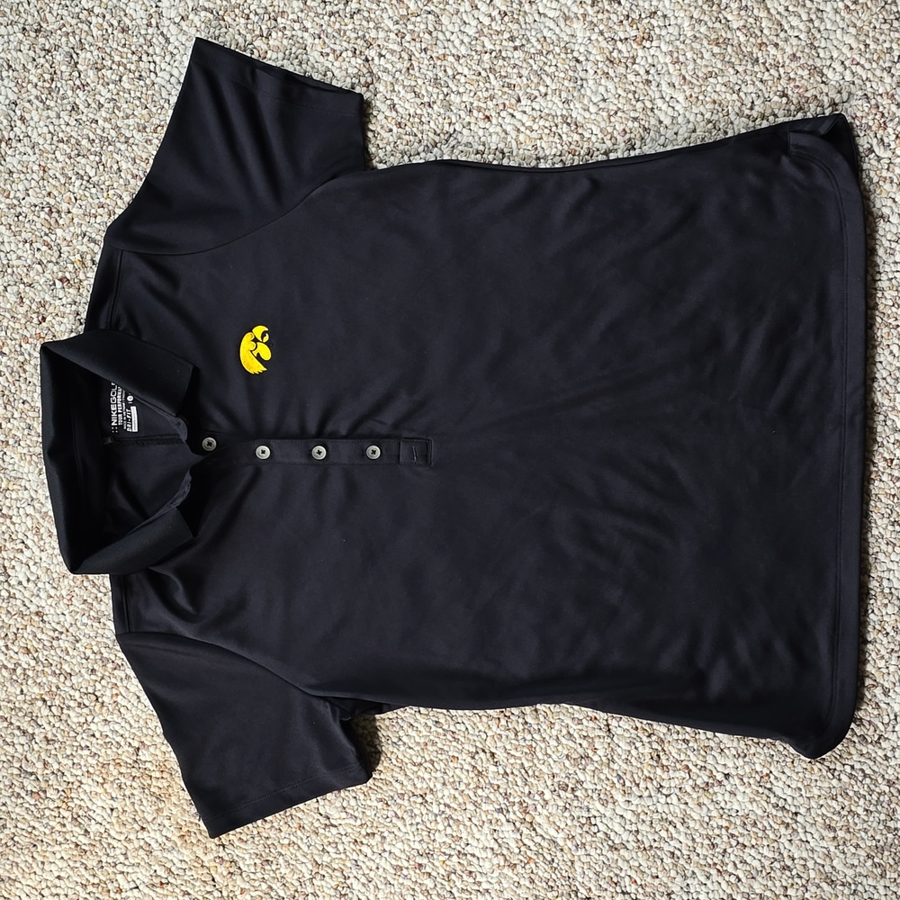 Women's Nike Golf Dri-Fit Iowa Hawkeye Short Sleeve Polo Shirt - Large